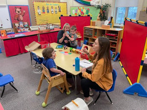 Students with teacher