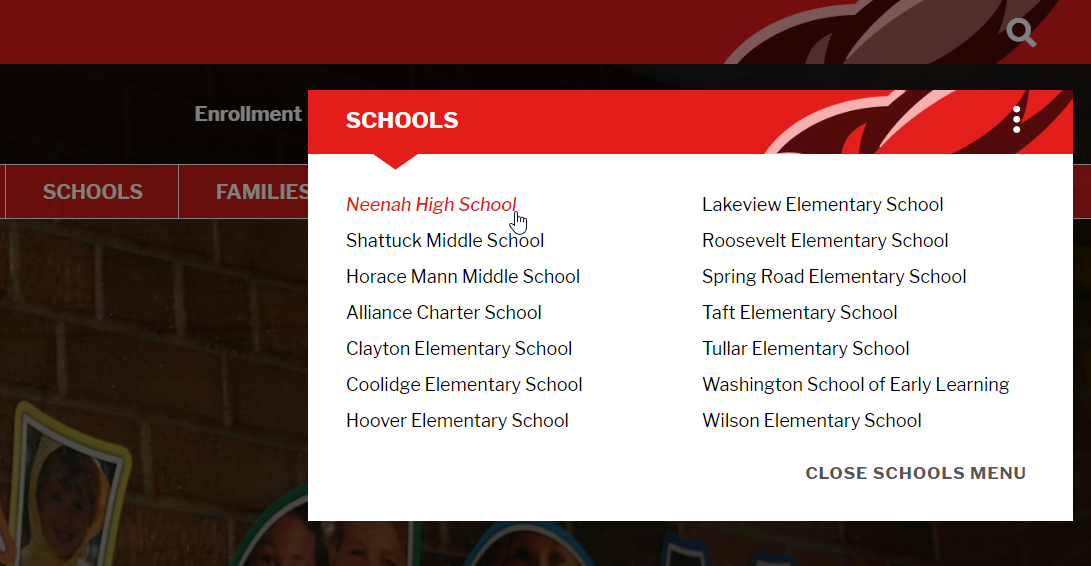 Neenah schools menu